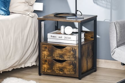 Bedroom Side Table - Rustic Brown!