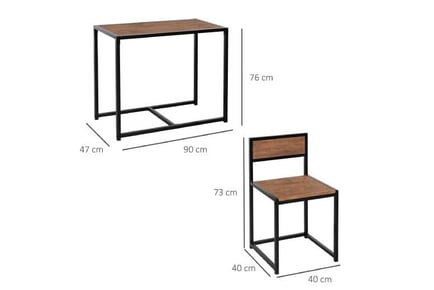 3 Pcs Table Stool Set Industrial Design