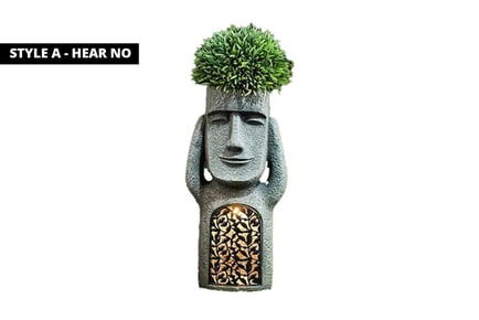 Easter Island LED Garden Flower Pot, Speak No, Style C