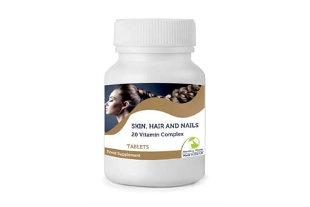 Hair, Skin & Nails Multivitamin Tablets - Up to 16mth Supply!