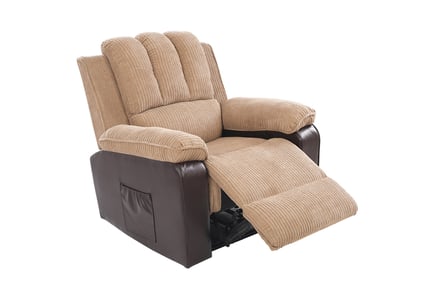 Jumbo Cord Massage Recliner Chair - Grey or Brown!