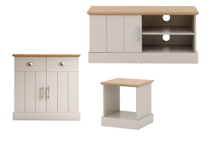 Kendal Grey & Oak Effect Living Room Furniture - 4 Options