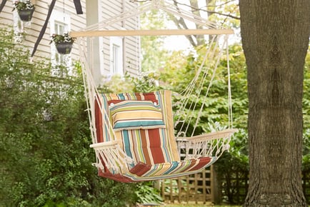 Outsunny Thick Rope Frame Hanging Hammock Chair - Multi Coloured