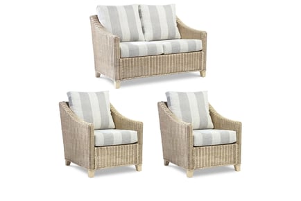 Three Piece Dijon Fabric Sofa Set - Sofa and Two Armchairs!