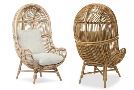 Natural Rattan Loft Chair with Jasper Fabric