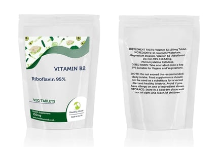 Vitamin B2 150mg Tablets - Up to 16mth Supply!