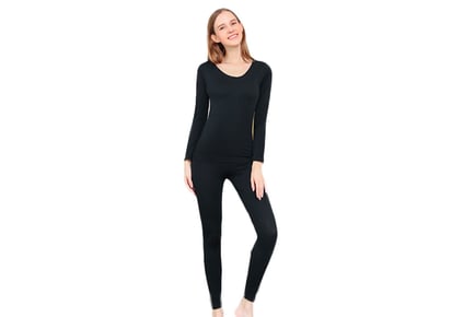 Women's Ribbed Thermal Set - Black, Pink, Grey