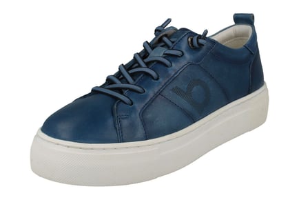 Women's Bugatti Casual Lace Up Trainers - Navy, Cognac