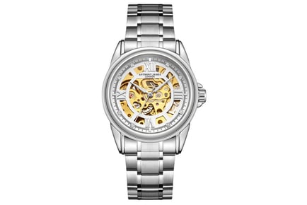 Skeleton Automatic Steel & White Men's Watch