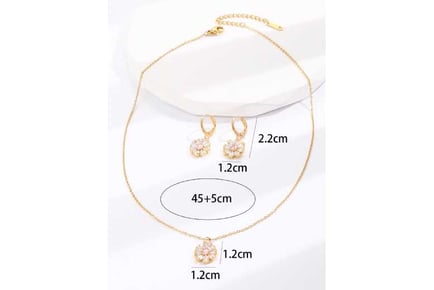 Flower Necklace and Earring Set+MD Box