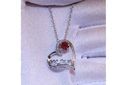 Mum Heart-shaped Crystal Necklace+MD Box