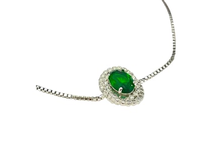Green Crystal Bracelet&Earrings+MD Box