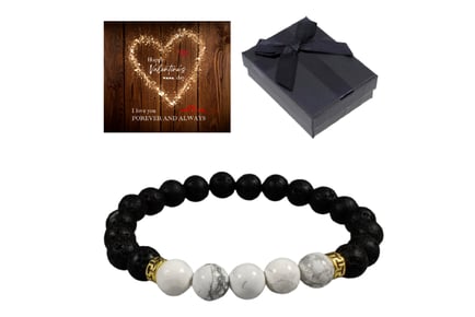 Natural Beads Bracelet+Valentine Box