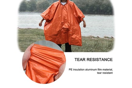 Aluminium Reflective Thickened Emergency Raincoat Poncho