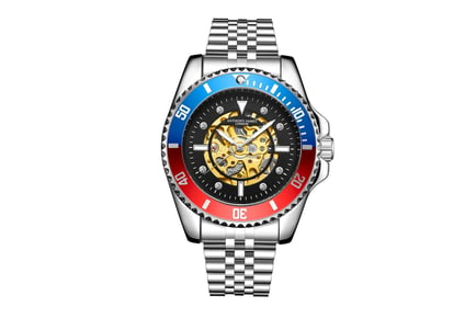 Hand Assembled Anthony James Limited Edition Skeleton Sports Automatic Watch - Steel