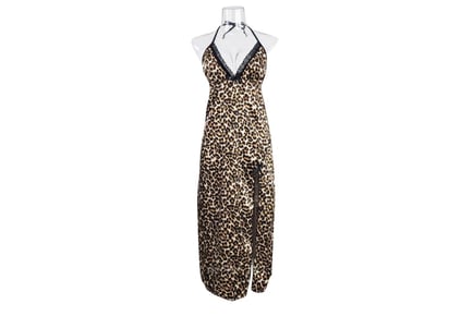 Leopard Print Nightie with Side Slit