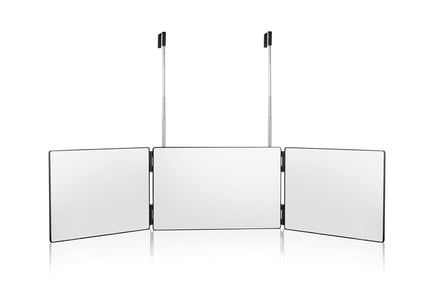 Adjustable 360° Trifold Mirror with Telescopic Hooks