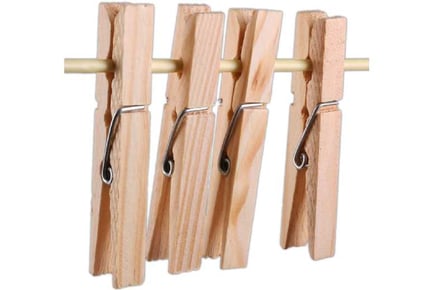 36 Strong Wooden Clothes Pegs