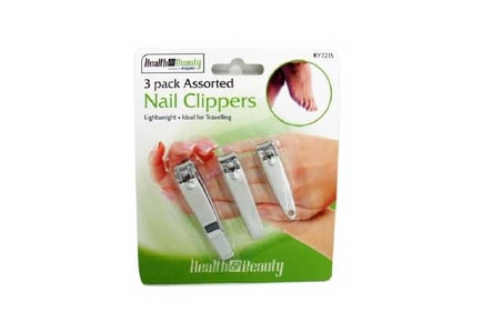 3 Pack Assorted Nail Clippers