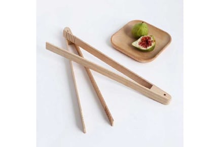 2 Packs Wooden Food Tong