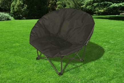 Deluxe Black Padded Folding Outdoor Moon Chair