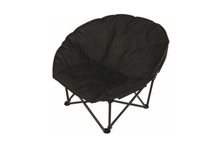 Deluxe Black Padded Folding Outdoor Moon Chair