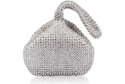 Mini Rhinestone Evening Clutch Bag - Silver, Gold or Black