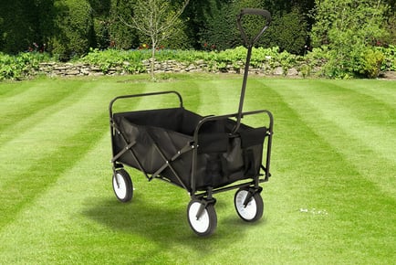 GREEN: A foldable garden pulley wagon trolley