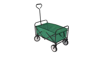 GREEN: A foldable garden pulley wagon trolley