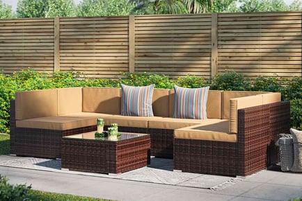 6-Seater Rattan Garden Sofa Set