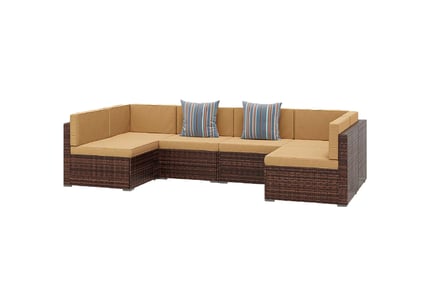 6-Seater Rattan Garden Sofa Set