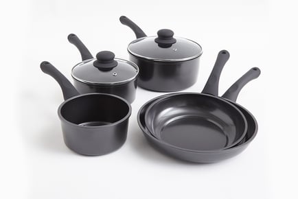 5-Piece Black Carbon Steel Pan Set