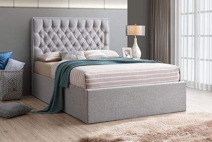 4ft 6 Double Fabric Ottoman Bed - Grey!