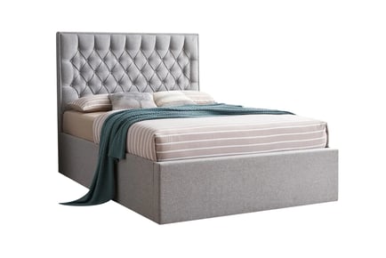 4ft 6 Double Fabric Ottoman Bed - Grey!