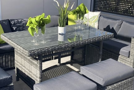 9-Seater Riviera Rattan Corner Set - Grey