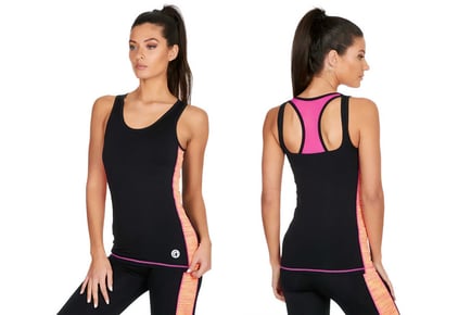 Women's Fitted Sports Vest - Blue, Black