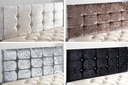 Valencia Crushed Velvet Crystal Headboard - 4 Colours