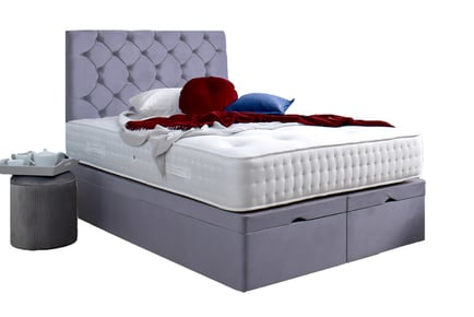 Charcoal Plush Divan Bed Set with Mattress