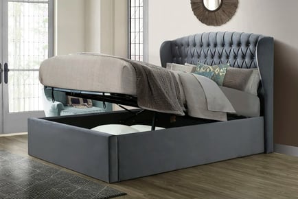 Warwick Double Fabric Ottoman Bed - Grey!