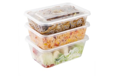 Clear Plastic Microwave Containers with Lids - 2 Size & 3 Pack Size Options