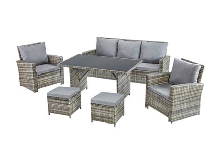 Seven-Seater Rattan Dining Set - With or Without Cover!