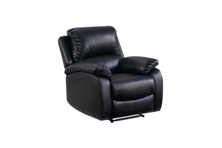 Roma Black Leather Recliner Sofa Collection - 4 Options