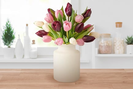 Pastel Tulips Bouquet: 15 Pastel Tulips