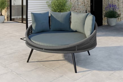 Grey Round Rope Effect Garden Day Bed