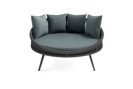 Grey Round Rope Effect Garden Day Bed