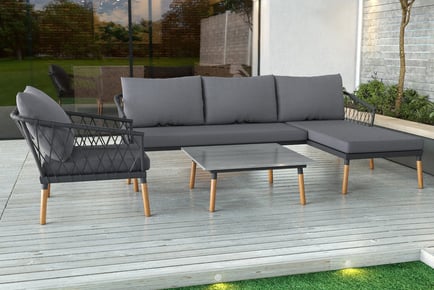 Como Rope Garden Sofa Set with Chaise Longue