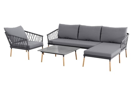 Como Rope Garden Sofa Set with Chaise Longue