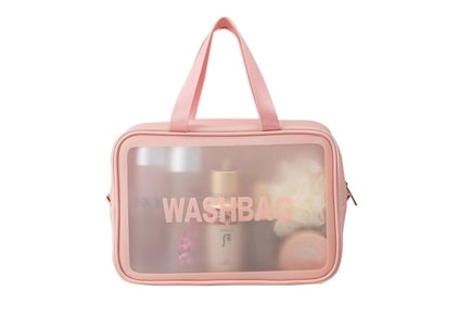 Portable Transparent Waterproof Cosmetics Bag - 2 Size & 4 Colour Options