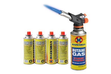 Blow Torch with Butane Gas - 4 Cannisters!