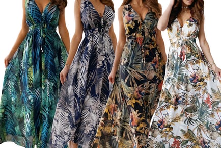 Women's Summer Print Maxi Dress - 4 Colours & UK Sizes 8-16